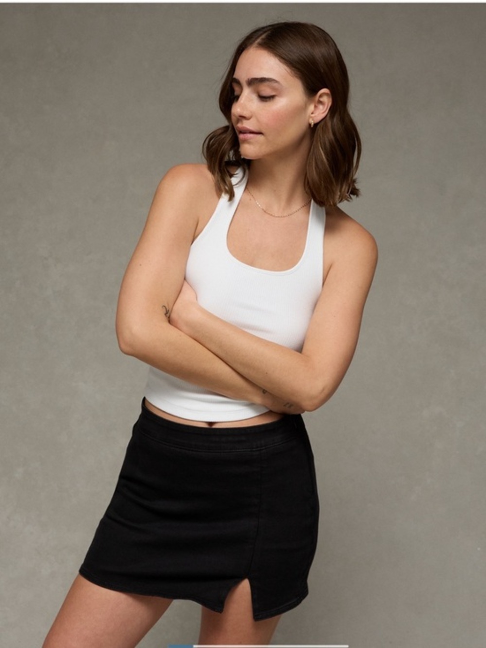 NWT AE Next Level Denim It Knit Mini Skort